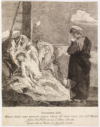 Via crucis - Stanice XIII. Ježíš je sňat z kříže od Giovanni Domenico Tiepolo