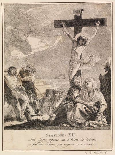 Via crucis - stanice XII. Ježíš umírá na kříži od Giovanni Domenico Tiepolo