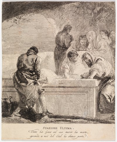 Via crucis - stanice XIV. Ježíš je uložen do hrobu od Giovanni Domenico Tiepolo