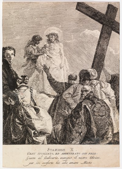 Via crucis - Stanice X. Ježíš je svlečen z oděvu od Giovanni Domenico Tiepolo