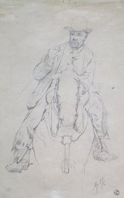 Buttero na koni (toskánský kovboj) od Giovanni Fattori