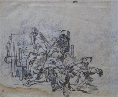 Povoz se čtyřmi voly od Giovanni Fattori
