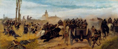 Epizoda útoku na Madonu z Objevení, asi 1864 (olej na plátně) od Giovanni Fattori