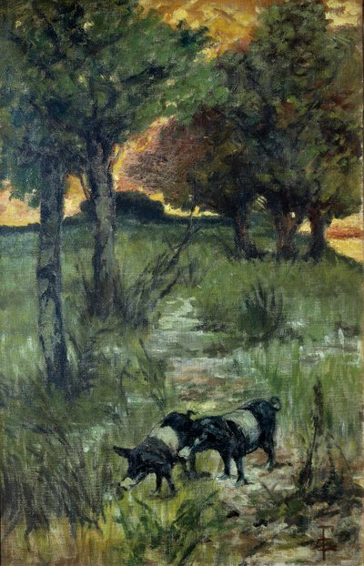 Itálie, Florencie, Prasata na pastvě od Giovanni Fattori