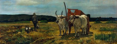 Maremma Toskánsko, Giovanni Fattori (1825-1908), olej na plátně, 77,5 x 205,7 cm od Giovanni Fattori