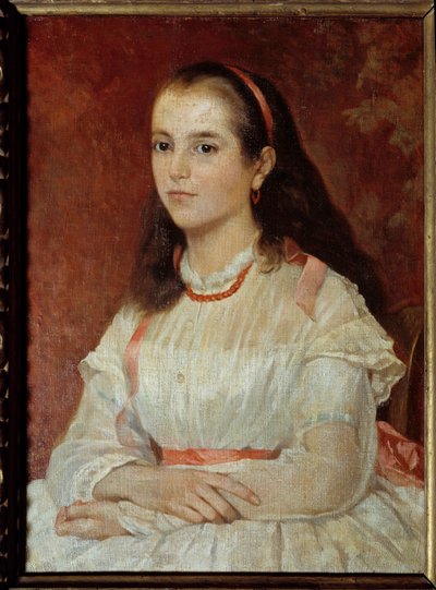 Portrét slečny Soccoliové. Obraz Giovani Fattori (19. století) Ec. Ital. od Giovanni Fattori