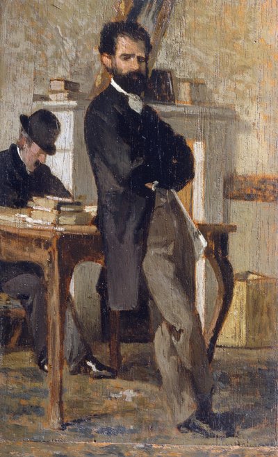 Portrét právníka Bongiovanniho, Giovanni Fattori (1825-1908), olej na plátně, 24x14,4 cm od Giovanni Fattori