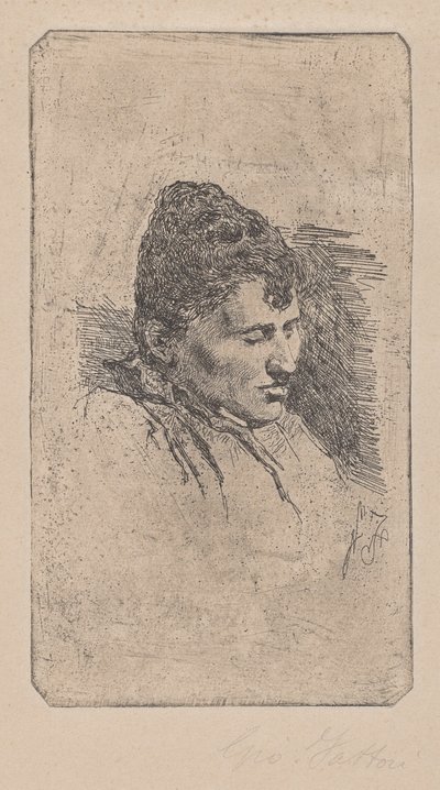 Portrét umělcovy druhé manželky od Giovanni Fattori