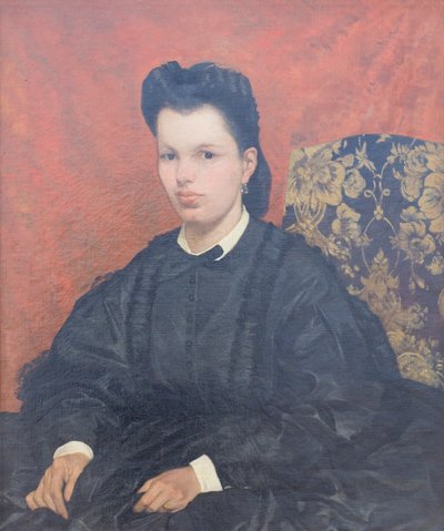 Portrét první manželky, c. 1865, Giovanni Fattori (malba) od Giovanni Fattori
