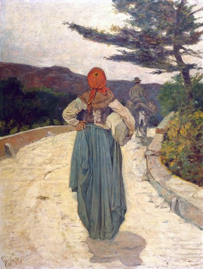 Bílá cesta, asi 1887 (olej na plátně) od Giovanni Fattori