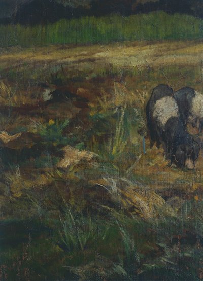 Toskánská Maremma, detail (olej na plátně) od Giovanni Fattori