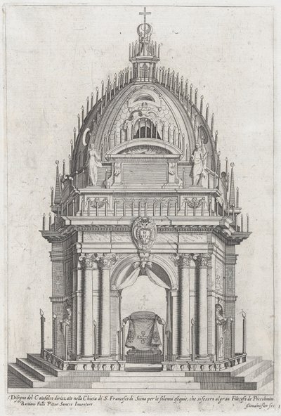 Návrh katafalku pro Francesca Piccolominiho, 1607. od Giovanni Florimi
