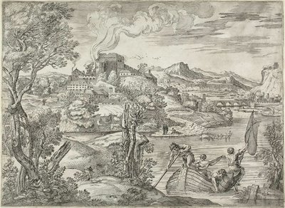 Krajina s Luteplayerem od Giovanni Francesco Grimaldi