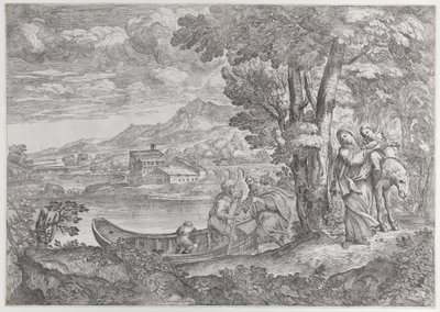 Krajina s útěkem do Egypta, 1626-80., 1626-80. od Giovanni Francesco Grimaldi