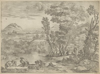Krajina se čtyřmi kostkami od Giovanni Francesco Grimaldi