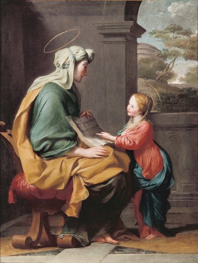 Vzdělávání Panny Marie od Giovanni Francesco Romanelli