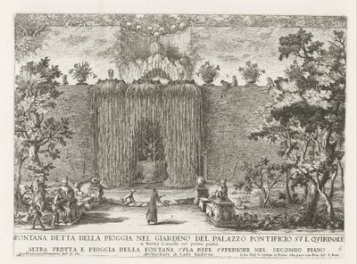 Fontein in de tuinen van het Quirinal Palace te Rome Fontána známá jako déšť v zahradě papežského paláce na Quirinale (...) (název na předmětu) Fontány v palácích a zahradách Říma (název série) Fonteinen in de paleizen en tuine od Giovanni Francesco Venturini