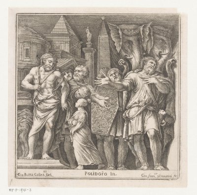 Skupina postav a dva sloni ve městě od Giovanni Francesco Venturini