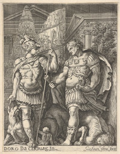 Dva římští vojáci, 17. století. od Giovanni Francesco Venturini