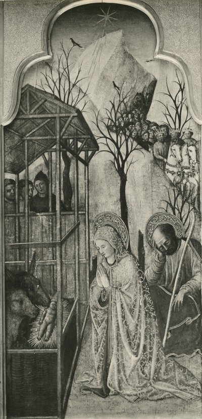 Cyklus života Panny Marie, Narození Páně, kolem 1445 (olej na topolové desce) od Giovanni Francesco da Rimini