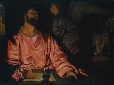 Svatý Matěj a anděl. od Giovanni Girolamo Savoldo