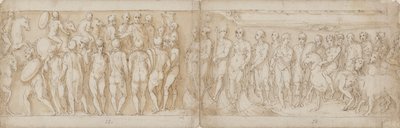 Barbaři oslavují císaře (CXIV); Němci a Sarmati jsou dopraveni přes Dunaj lodí (vykládá Guerra odlišně; CXV) od Giovanni Guerra
