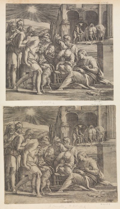 Klanění pastýřů. od Giovanni Jacopo Caraglio