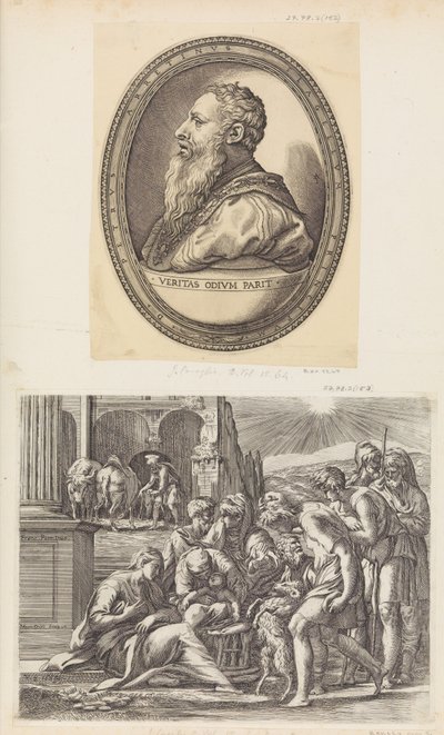 Klanění pastýřů. od Giovanni Jacopo Caraglio