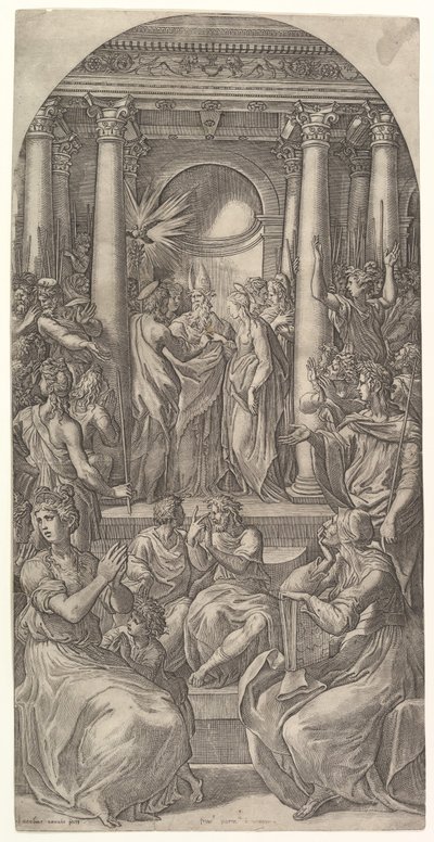 Svatba Panny, ca. 1525. od Giovanni Jacopo Caraglio