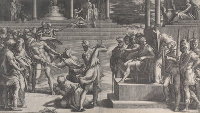 Umučení svatého Pavla a odsouzení svatého Petra, 1524-27. od Giovanni Jacopo Caraglio