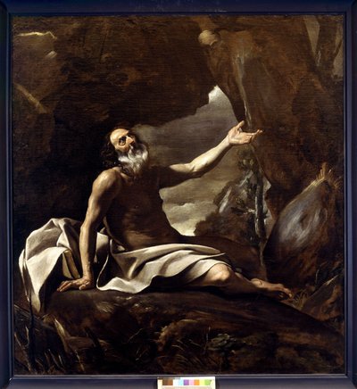 Eliáš krmený havranem (olej na plátně) od Giovanni Lanfranco