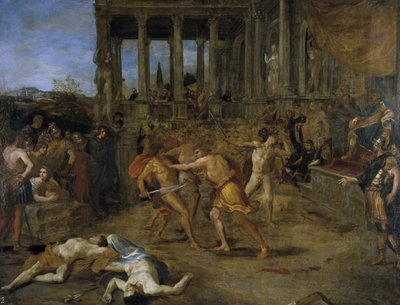 Gladiátorské zápasy od Giovanni Lanfranco