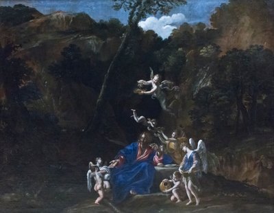 Ježíš se staral o anděly od Giovanni Lanfranco