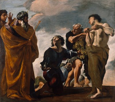 Mojžíš a poslové z Kanaánu, 1621-24 od Giovanni Lanfranco