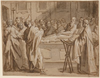 Pohřeb Raymonda Diocrèse: epizoda z příběhu svatého Bruna od Giovanni Lanfranco