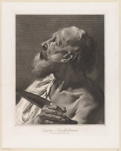 Apoštol Bartoloměj Svatý Bartoloměj (titul na předmětu) Apoštolové (název série) od Giovanni Marco Pitteri