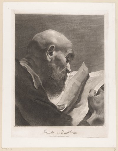 Apoštol Matouš Sanctus Matthaeus (název na objektu) Apoštolové (název série) od Giovanni Marco Pitteri