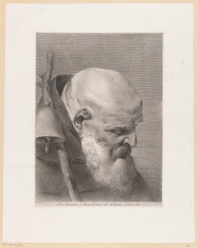 Heilige Antonius de Grote Svatý Antonín, patriarcha mnichů v Griente (titul na předmětu) od Giovanni Marco Pitteri