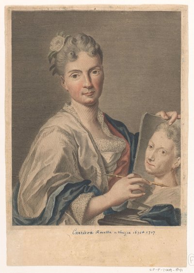 Portrét umělkyně Rosalba Carriera Portréty umělců (název série) od Giovanni Marco Pitteri