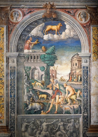 Freska od Giovanniho Maria Falconetta (1468-1535), Hall of Zodiac, Palazzo D