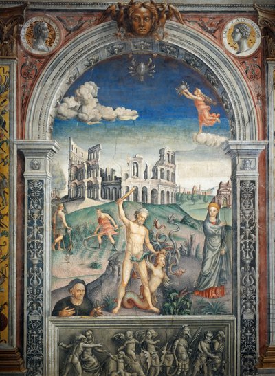 Freska od Giovanniho Maria Falconetta (1468-1535), Hall of Zodiac, Palazzo D