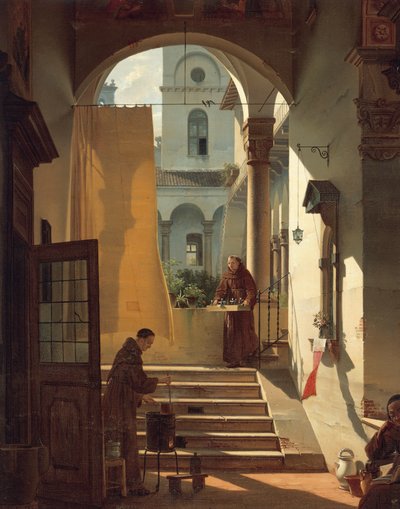 Lékárník kláštera, Giovanni Migliara, detail od Giovanni Migliara