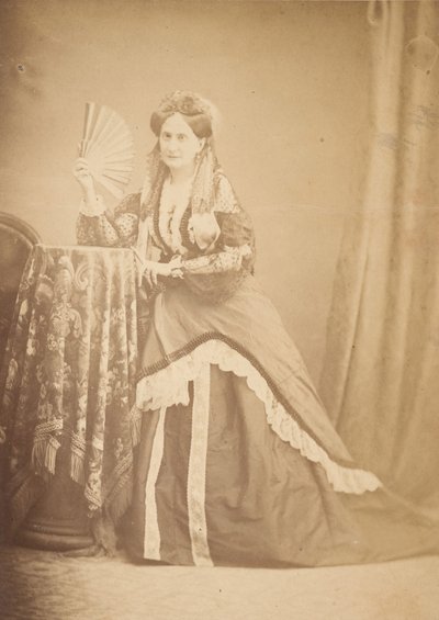 [La Comtesse at Table Holding Fan], 60. léta 19. století. od Giovanni Morotti