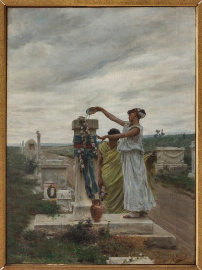 Čest hrdinům (obřad ve starověkém Řecku) (olej na plátně) od Giovanni Muzzioli