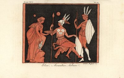 Řečtí válečníci v helmách, brnění a standardech labarum od Giovanni Paglianti