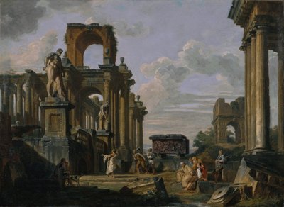 Antická architektura a sochařství Capriccio. od Giovanni Paolo Panini