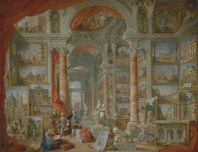 Obrazová galerie s pohledy na moderní Řím od Giovanni Paolo Panini