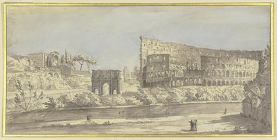 Koloseum a Konstantinův oblouk v Římě od Giovanni Paolo Pannini