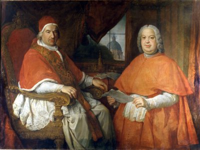 Benedikt XIV. a kardinál Silvio Valenti Gonzaga (Gonzague). Obraz Giovanni Paolo Pannini (Panini). 18. století. Řím, Muzeum Říma od Giovanni Paolo Pannini