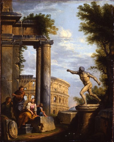 Capricci klasických ruin s diskutujícími filozofů od Giovanni Paolo Pannini